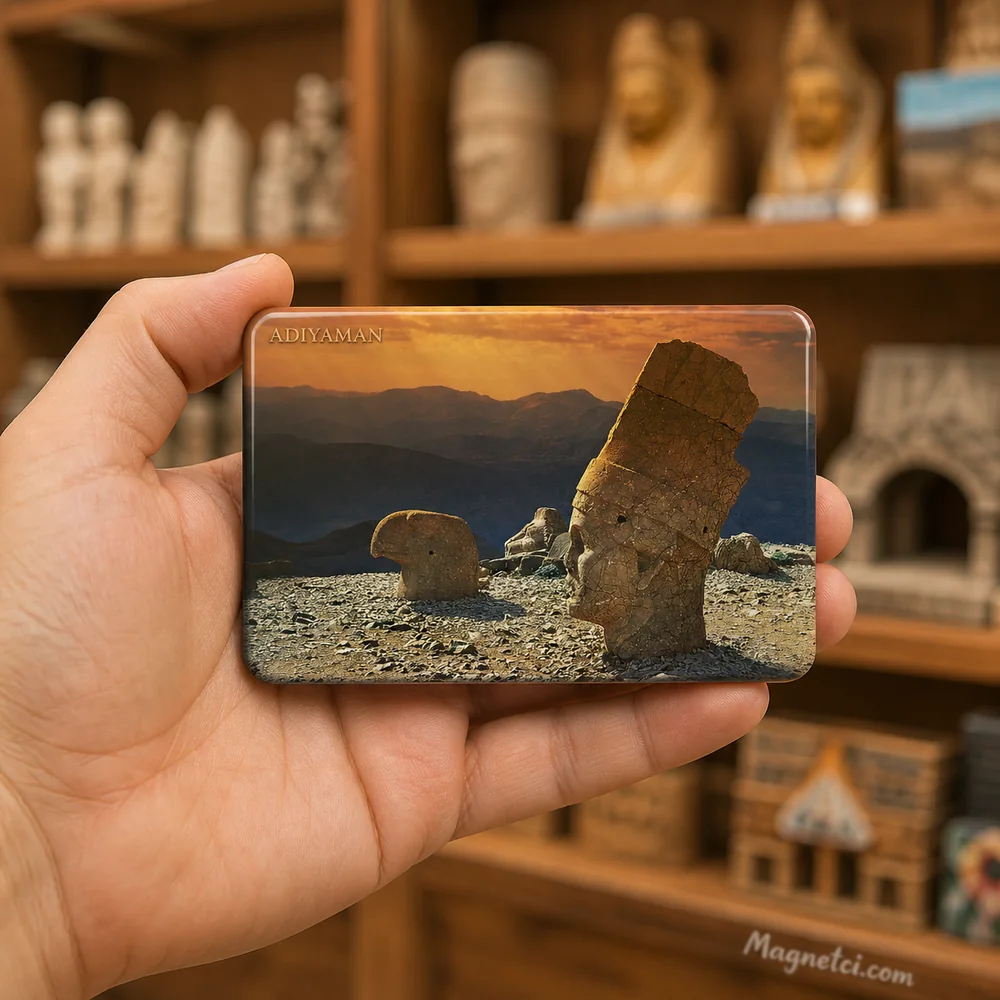 Adıyaman Nemrut Dağı Batı Terası Gün Batımı Silüeti Epoksi Magnet ADY-12