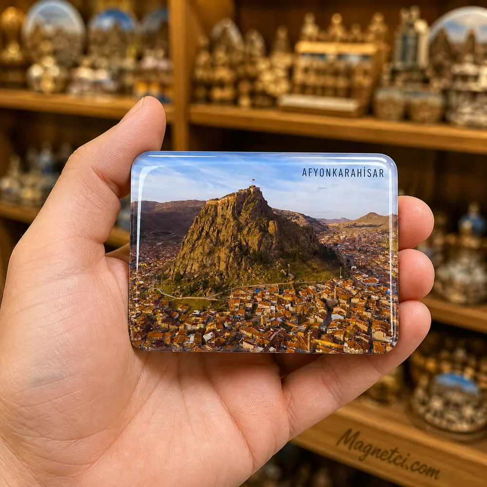 Afyonkarahisar Kalesi ve Şehir Dokusu Epoksi Magnet AFY-01