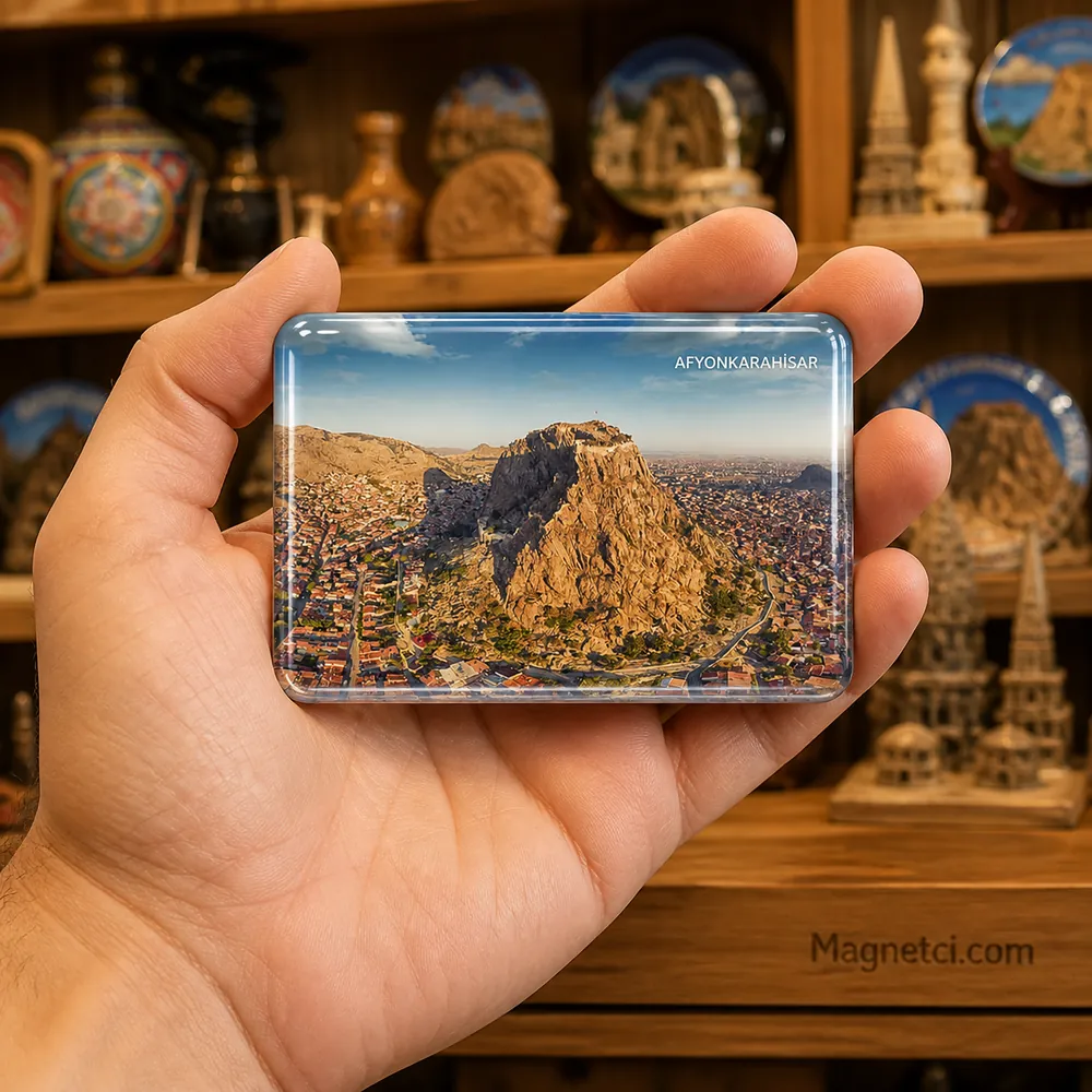 Afyonkarahisar Kalesi Panoraması Epoksi Magnet AFY-02