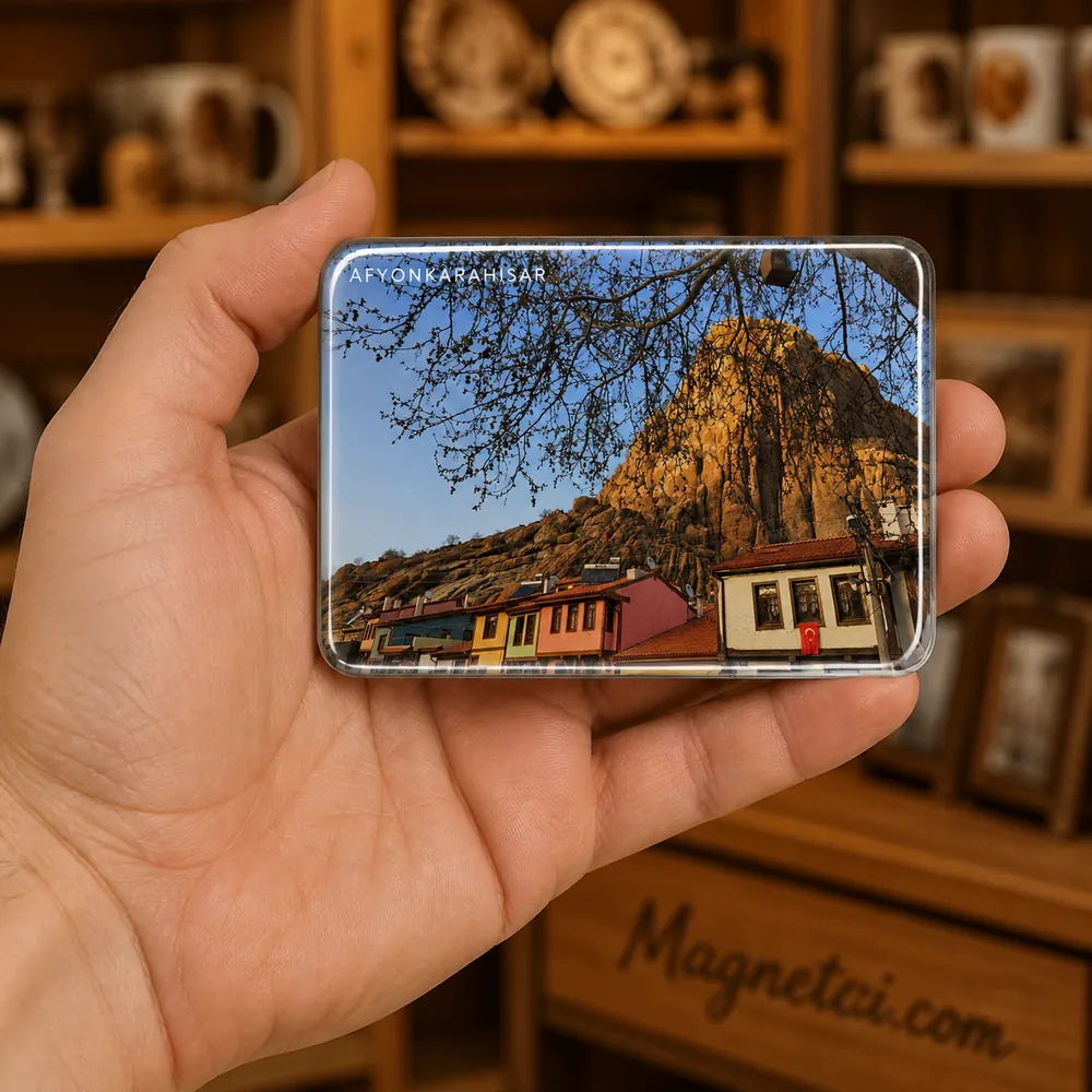 Afyonkarahisar Kalesi ve Tarihi Evler Epoksi Magnet AFY-03