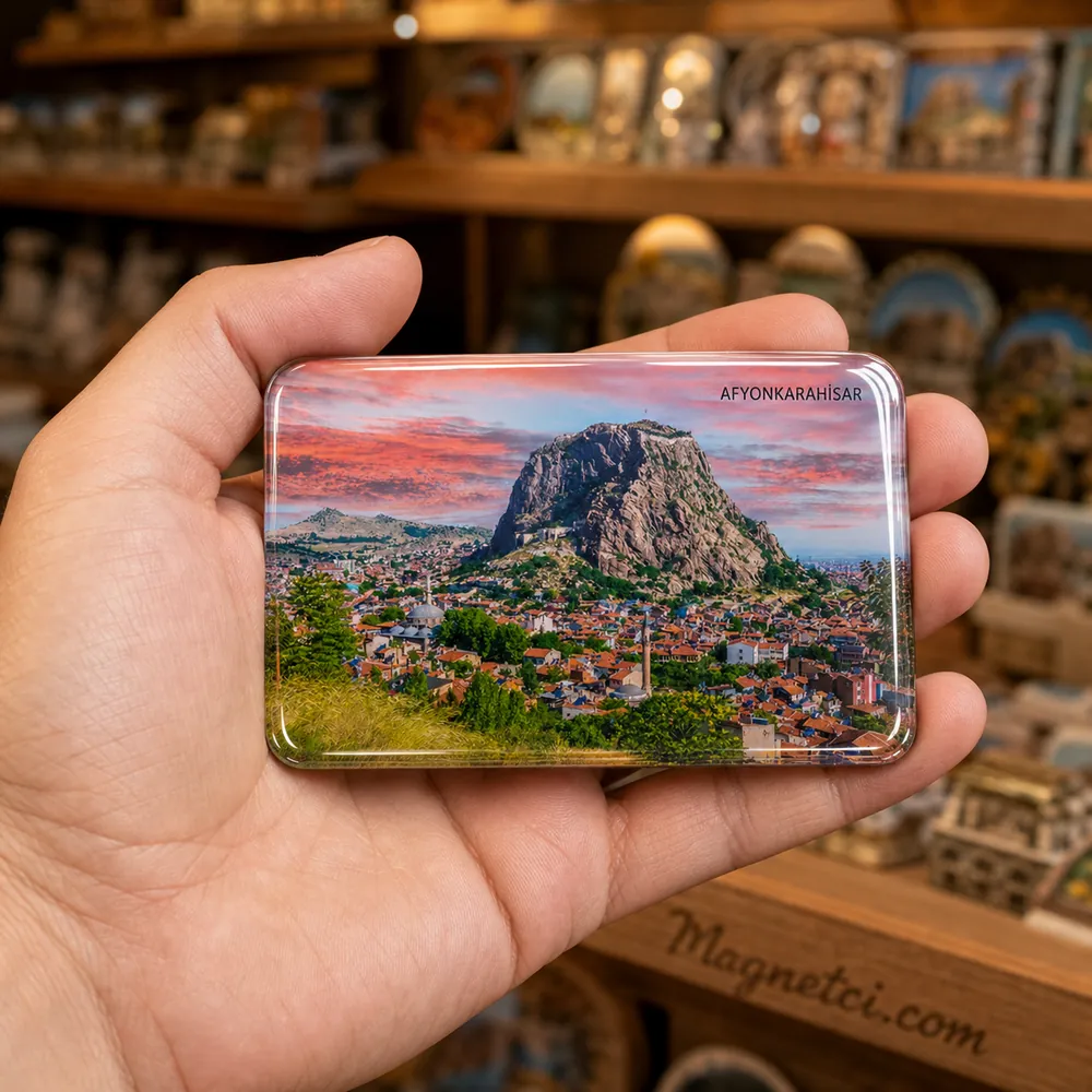 Afyonkarahisar Kalesi ve Kent Panoraması Epoksi Magnet AFY-05