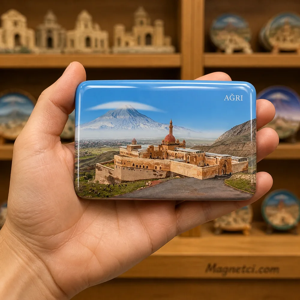 Ağrı İshak Paşa Sarayı ve Ağrı Dağı Epoksi Magnet AGR-06