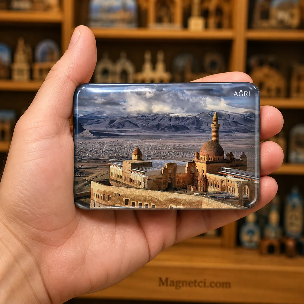 Ağrı İshak Paşa Sarayı Kış Panoraması Epoksi Magnet AGR-08