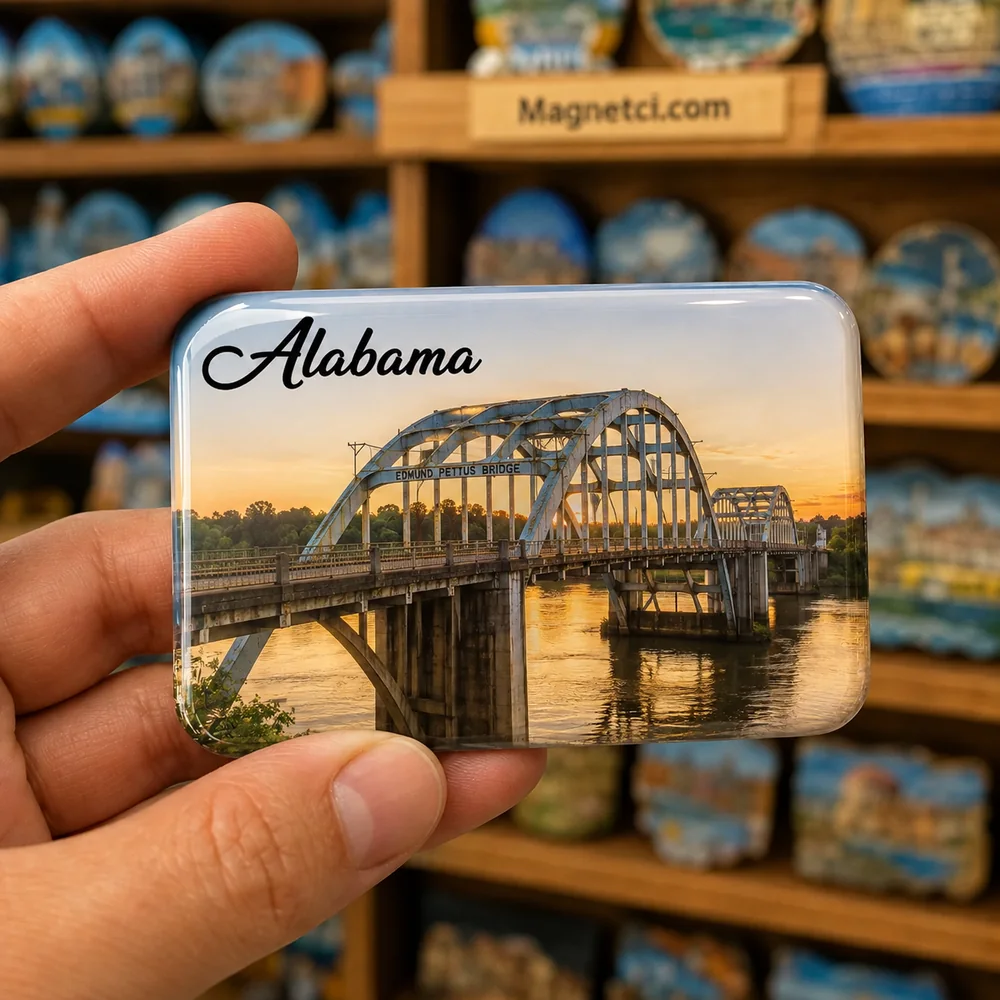 Alabama Genel Edmund Pettus Köprüsü Epoksi Magnet ALA-12