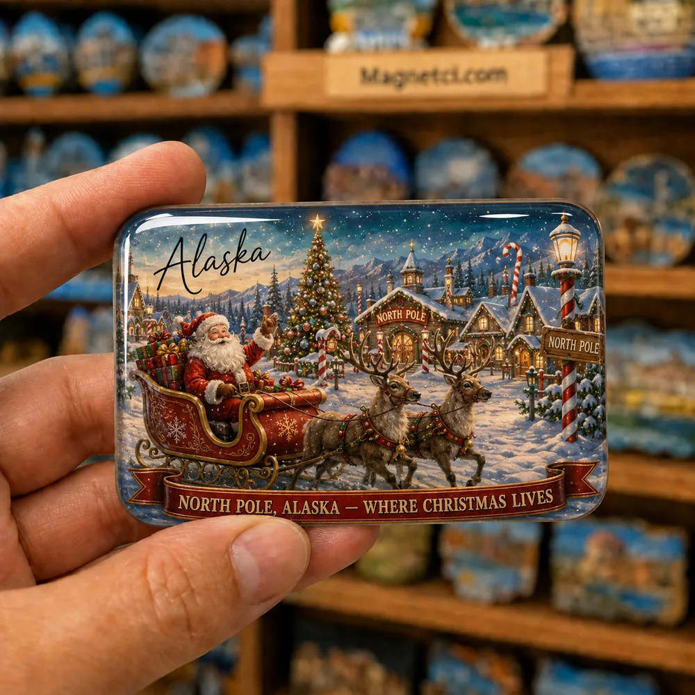 Alaska Genel North Pole Noel Baba Kasabası Epoksi Magnet ALK-09