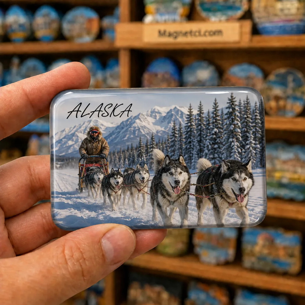 Alaska Genel Alaska Kızak Köpekleri Epoksi Magnet ALK-11