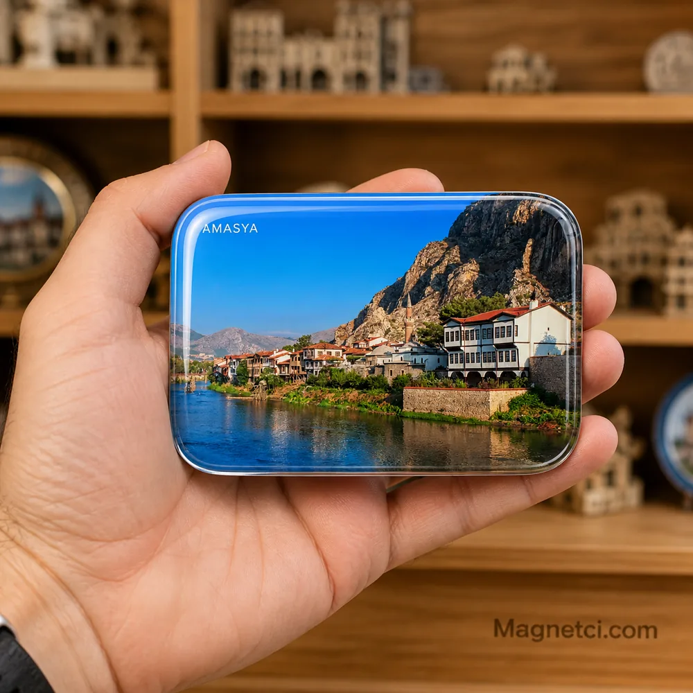 Amasya Yalıboyu Evleri ve Kral Kaya Mezarları Epoksi Magnet AMA-01