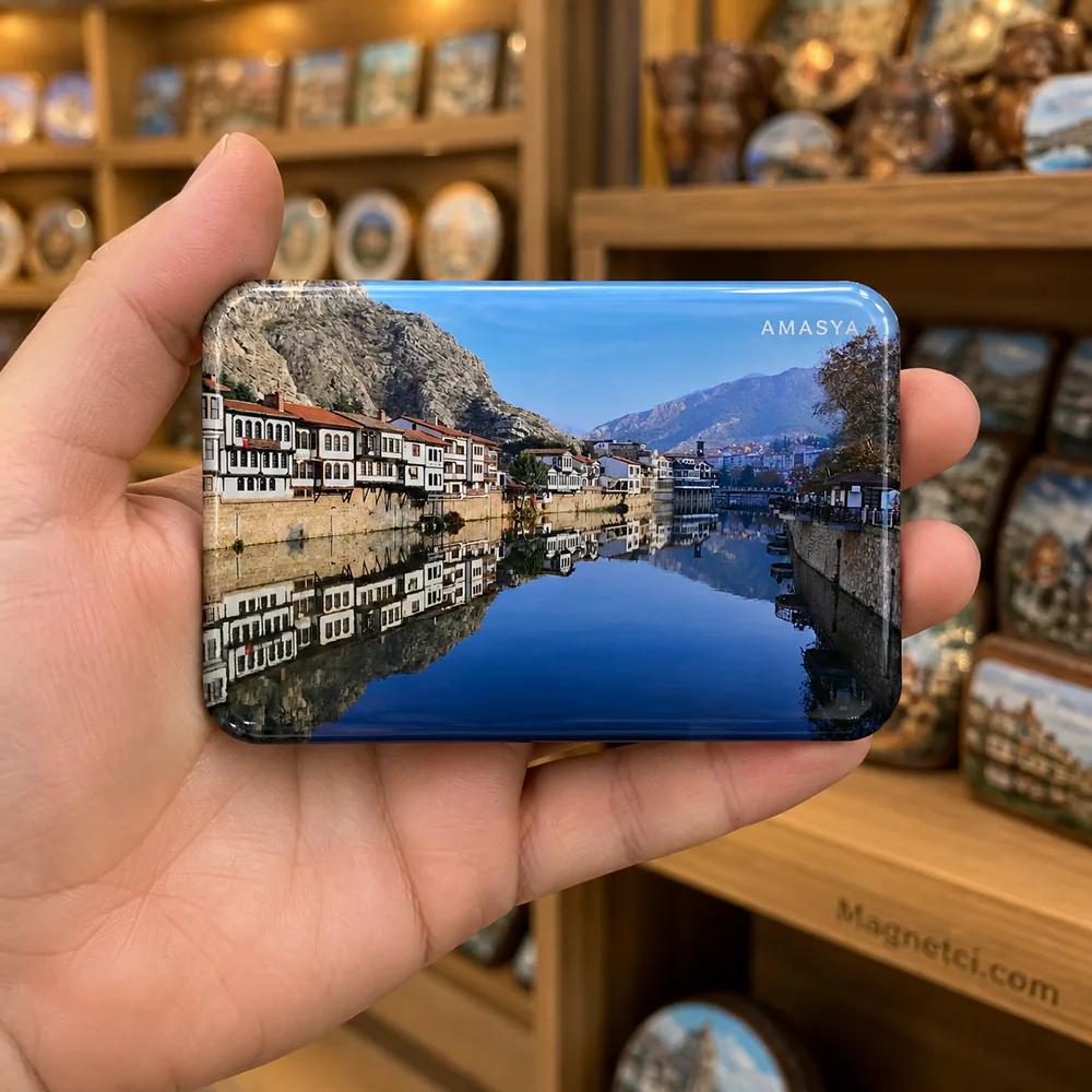 Amasya Yeşilırmak ve Yalıboyu Yansımaları Epoksi Magnet AMA-06