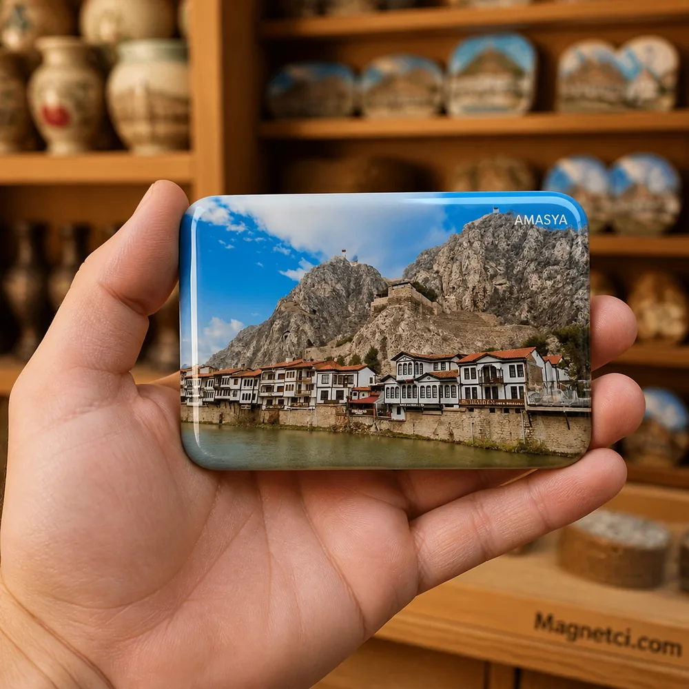 Amasya Kalesi ve Yalıboyu Evleri Epoksi Magnet AMA-08