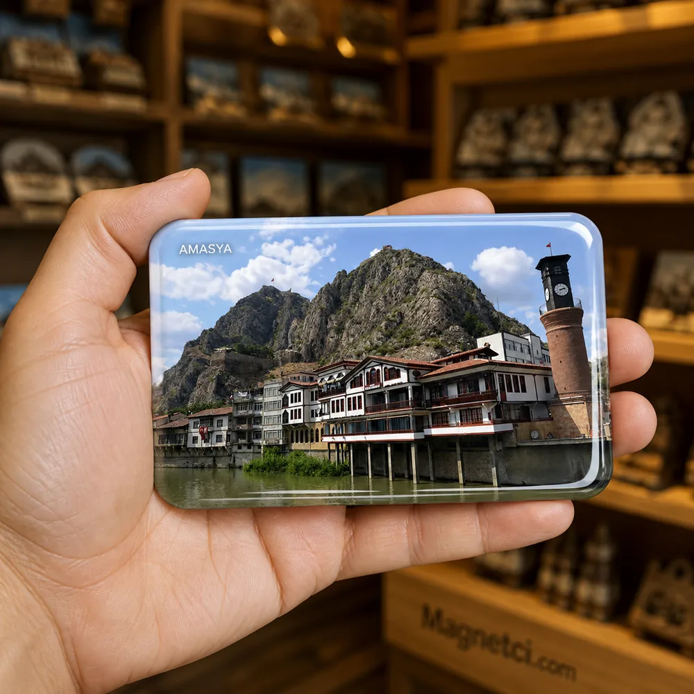Amasya Saat Kulesi ve Harşena Dağı Epoksi Magnet AMA-09