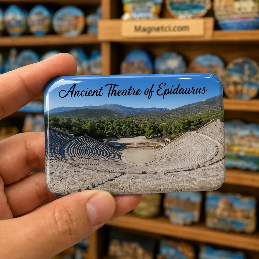 Ancient Theatre of Epidaurus Tiyatronun En Üst Sıraları epoksi magnet ANC-01