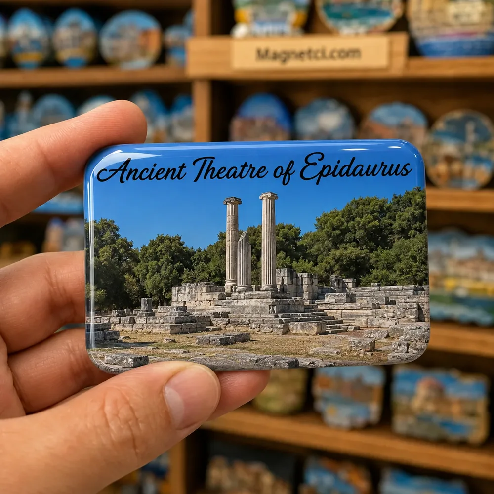 Ancient Theatre of Epidaurus Asklepios Tapınağı Kalıntıları epoksi magnet ANC-03