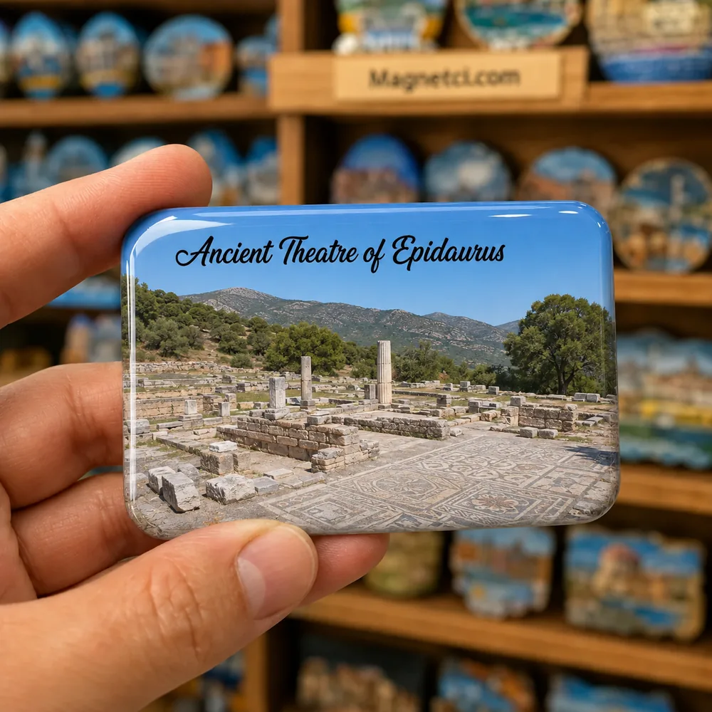 Ancient Theatre of Epidaurus Roma Hamamları ve Mozaikleri epoksi magnet ANC-10