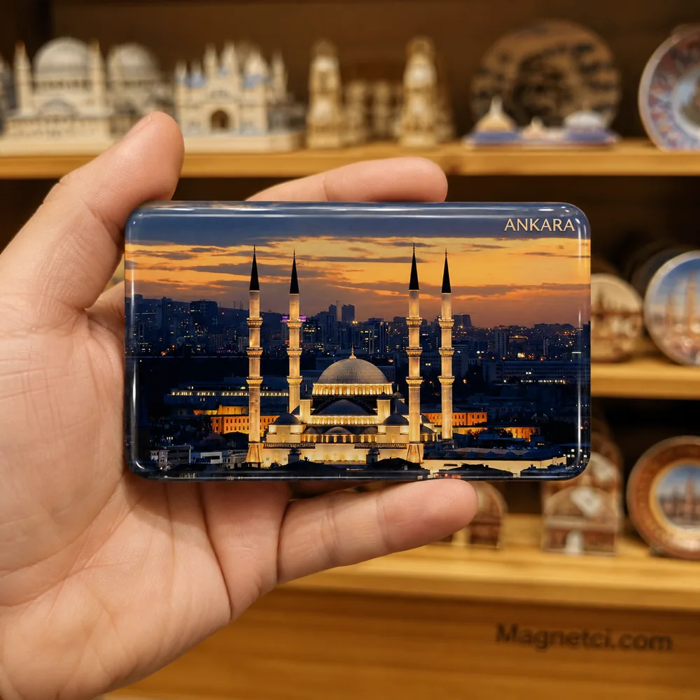 Ankara Kocatepe Camii Gün Batımı Epoksi Magnet ANK-04