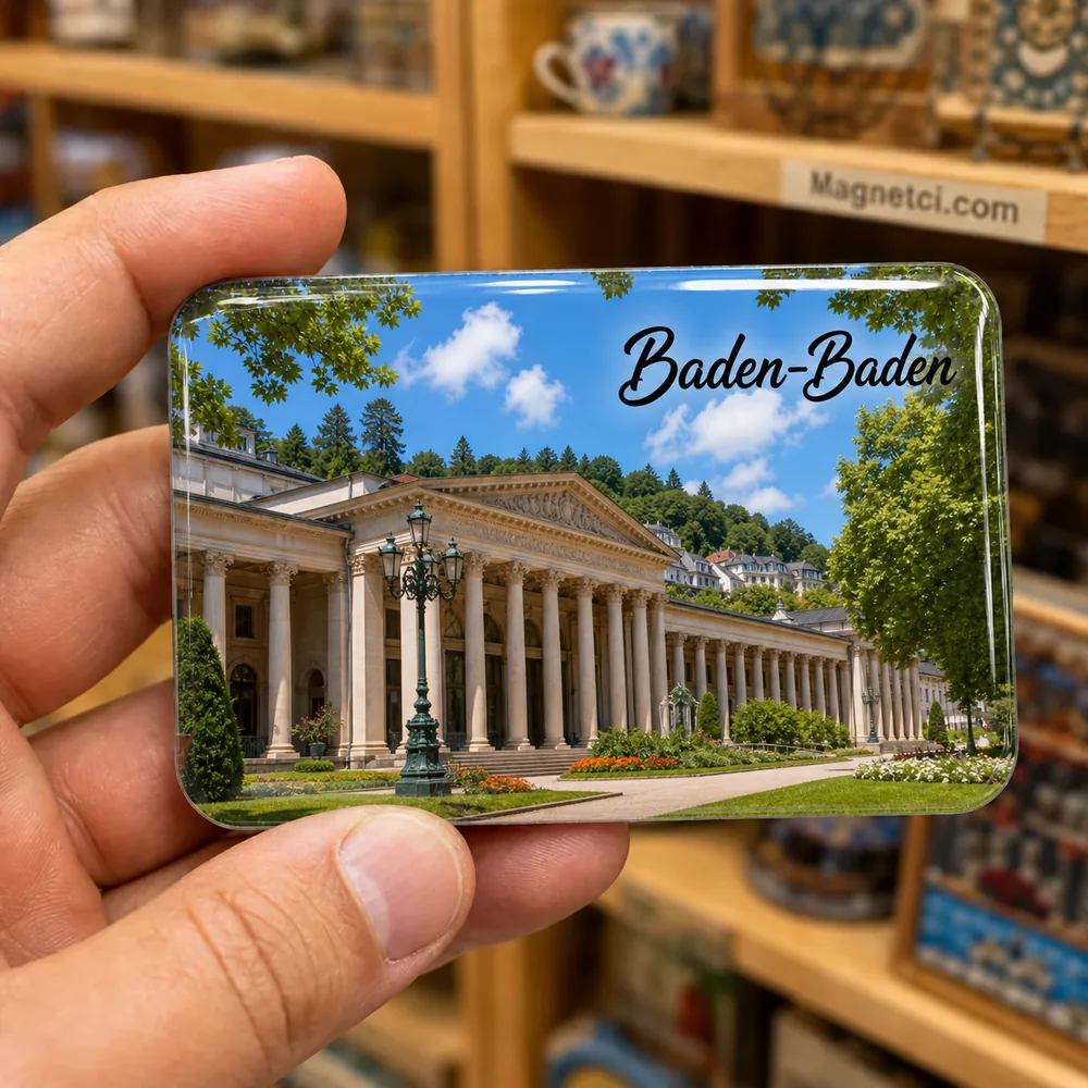 Baden-Baden Tarihî Trinkhalle Sütunları Epoksi Magnet BAD-03