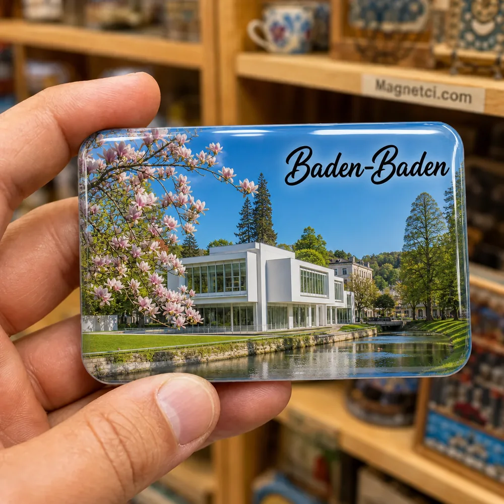 Baden-Baden Museum Frieder Burda ve Lichtentaler Allee Epoksi Magnet BAD-09