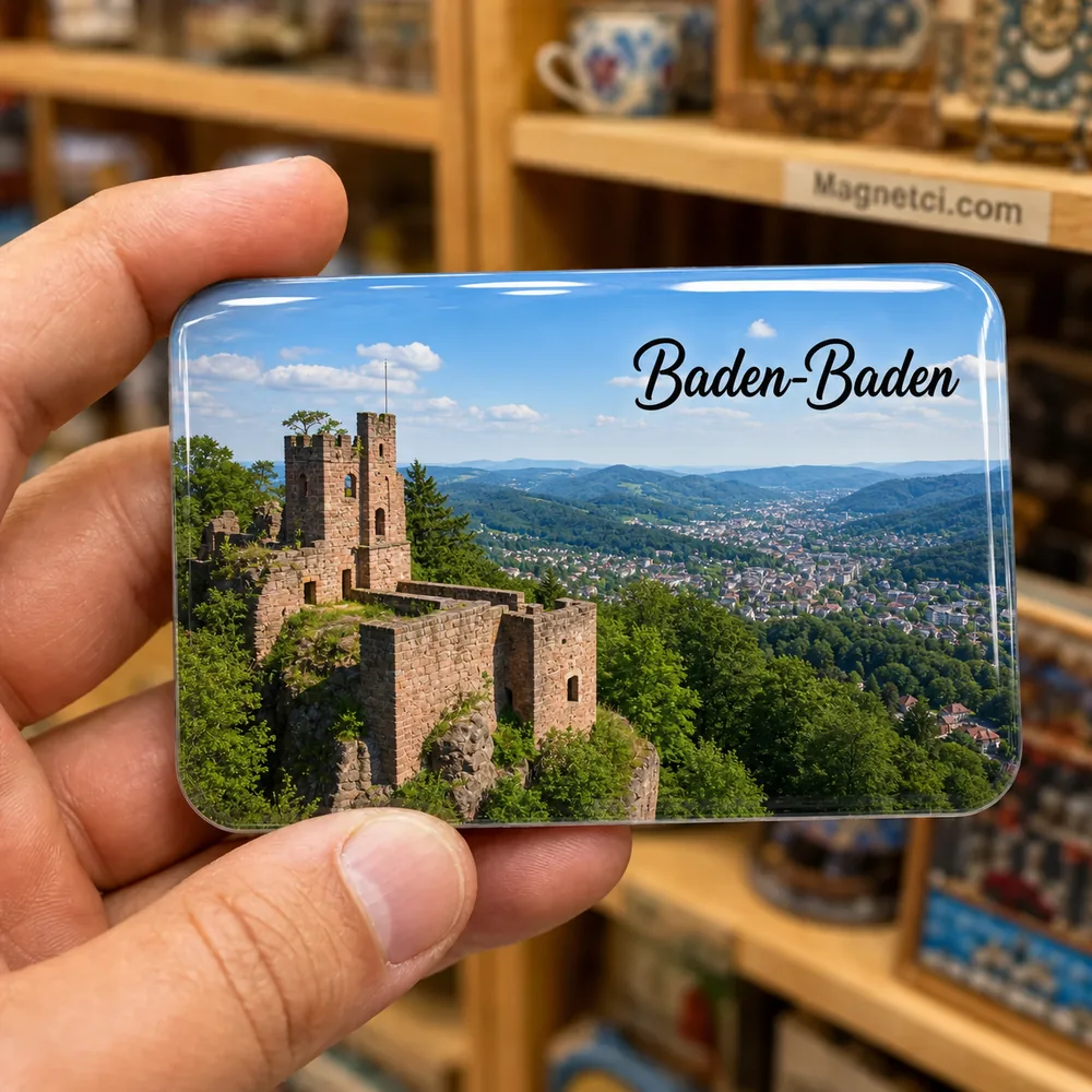 Baden-Baden Hohenbaden Eski Şatosu Epoksi Magnet BAD-10