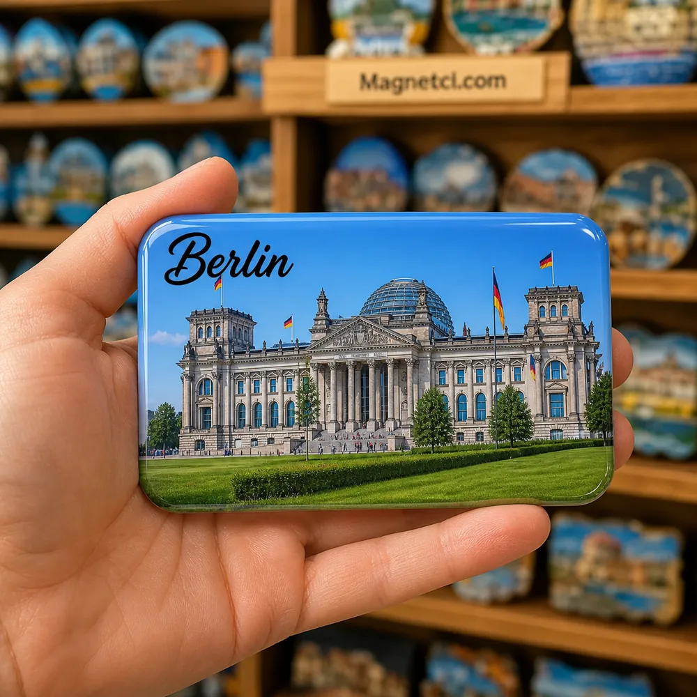 Berlin Reichstag Binası ve Cam Kubbesi Epoksi Magnet BER-02