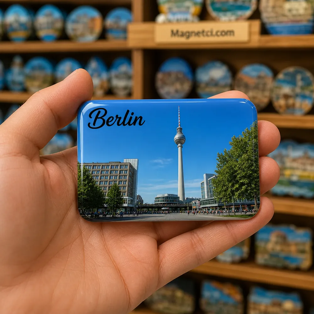 Berlin Berlin Televizyon Kulesi ve Alexanderplatz Epoksi Magnet BER-04