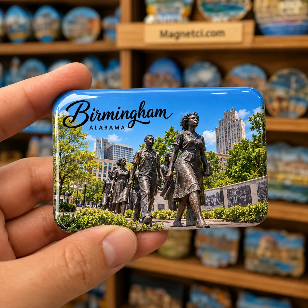 Birmingham Kelly Ingram Park Foot Soldier Anıtı epoksi souvenir magnet USA-ALB-BIR-03