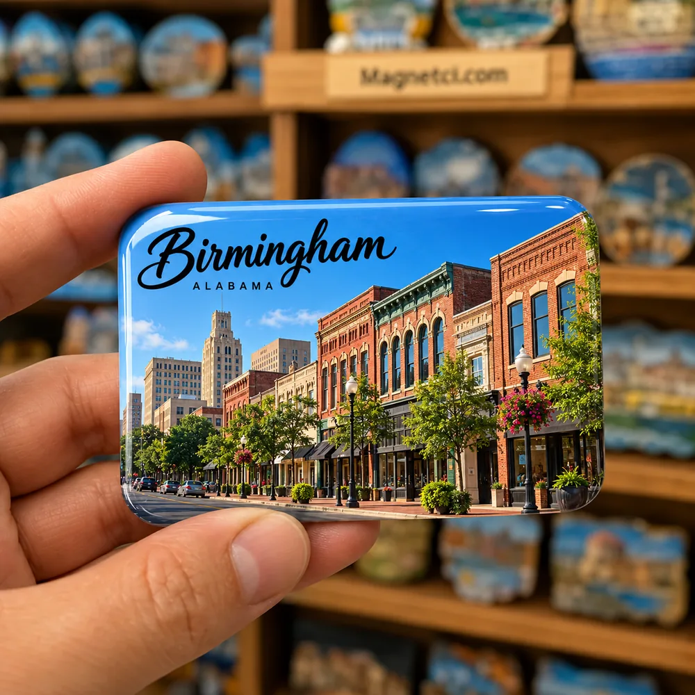 Birmingham Fourth Avenue Historic District epoksi souvenir magnet USA-ALB-BIR-06