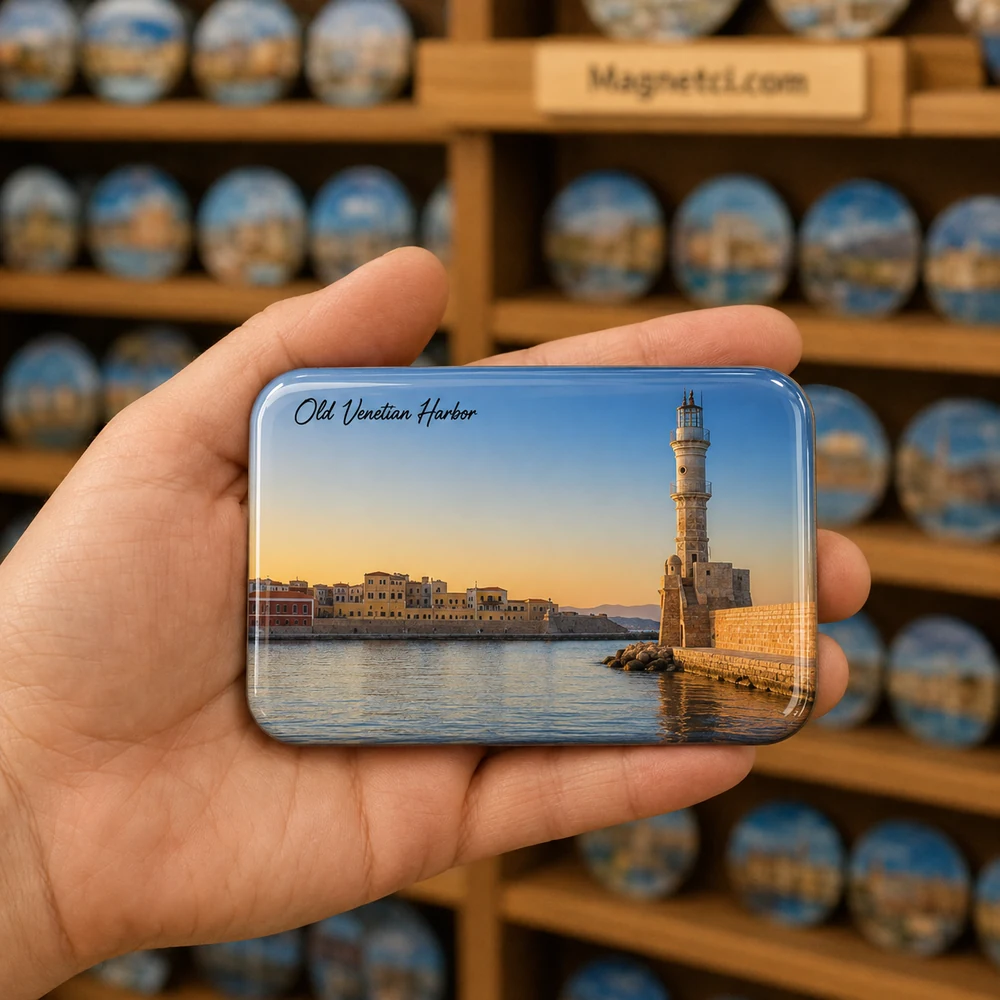 Old Venetian Harbor Tarihi Merkez Panoraması epoksi magnet COV-01