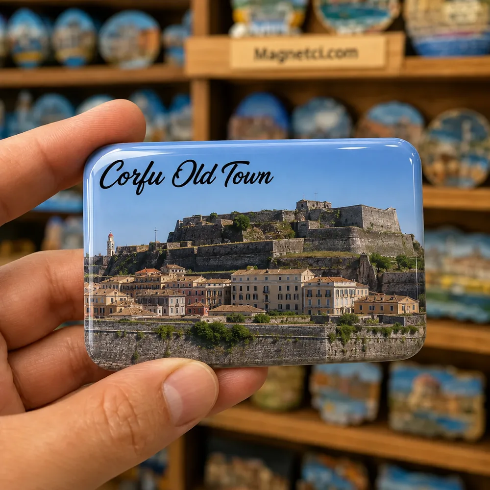 Corfu Old Town Yeni Kale epoksi magnet COR-04