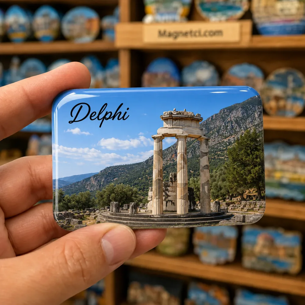 Delphi Archaeological Site Athena Pronaia Tholosu Epoksi Magnet DLP-02