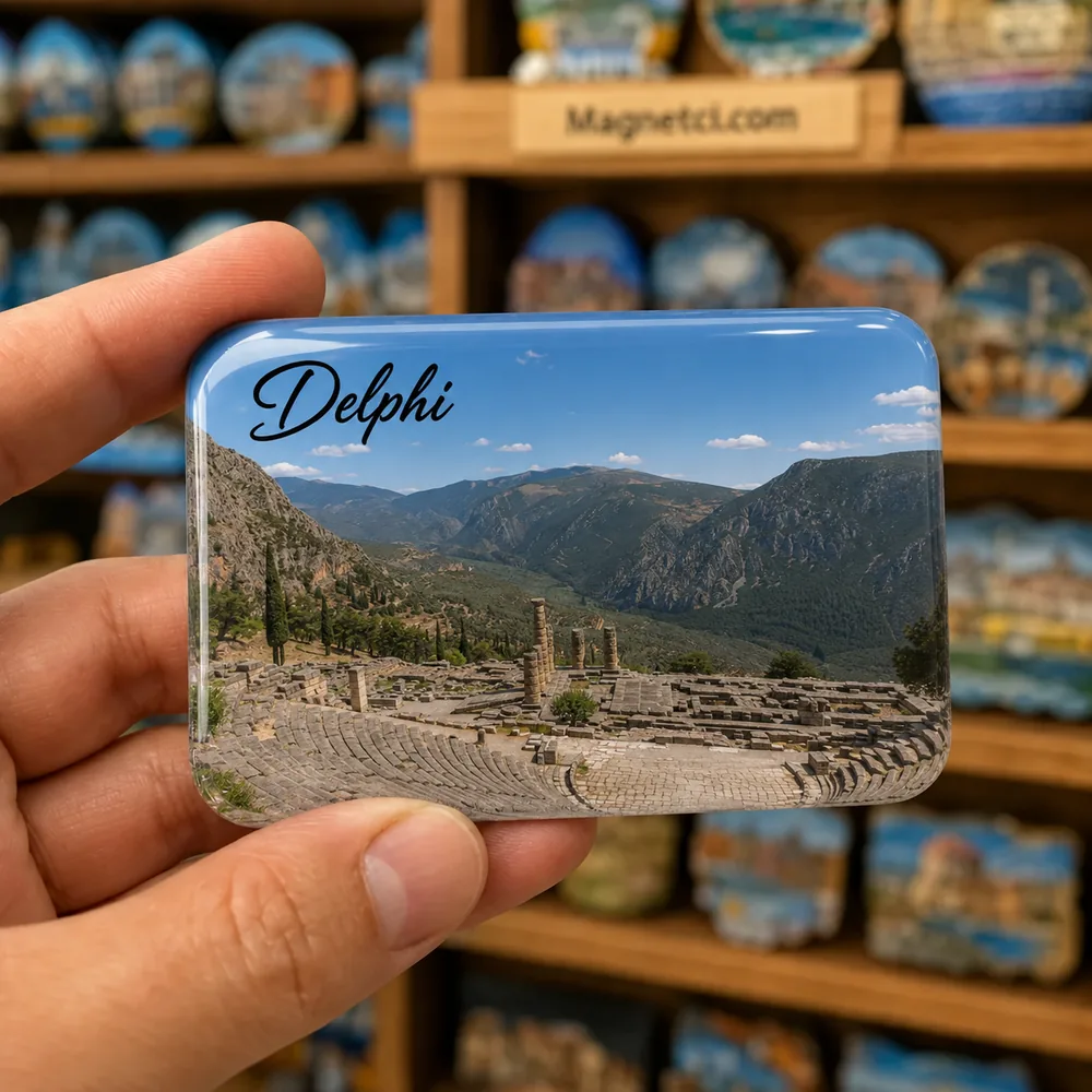 Delphi Archaeological Site Delphi Antik Tiyatrosu Epoksi Magnet DLP-04