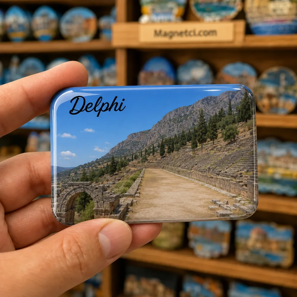 Delphi Archaeological Site Delphi Antik Stadyumu Epoksi Magnet DLP-05