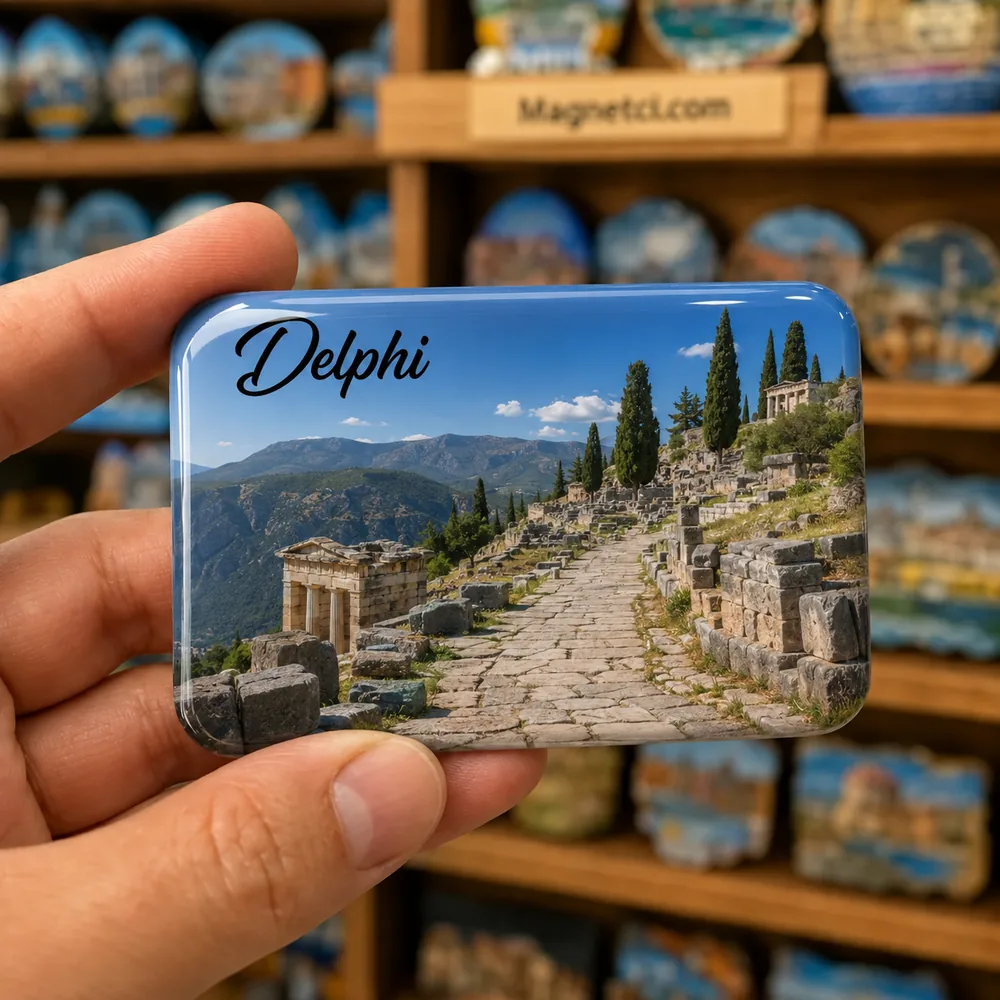 Delphi Archaeological Site Delphi Kutsal Yolu Epoksi Magnet DLP-06