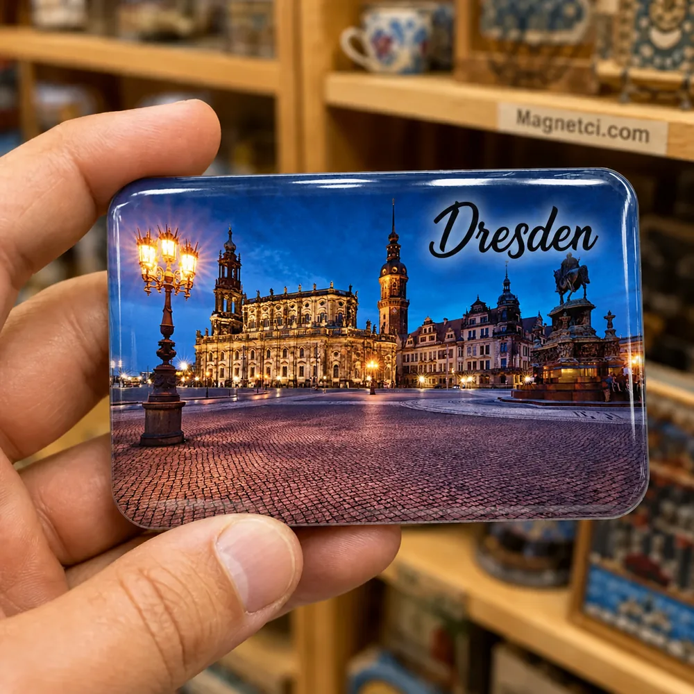 Dresden Theaterplatz ve Dresden Tarihi Merkezi Epoksi Magnet DRE-03