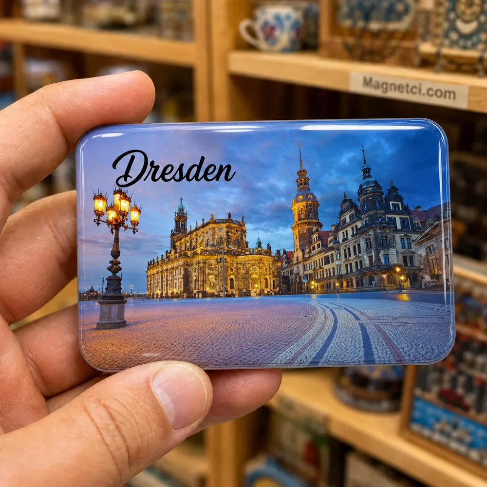 Dresden Dresden Tarihi Merkezi Mavi Saat Epoksi Magnet DRE-11