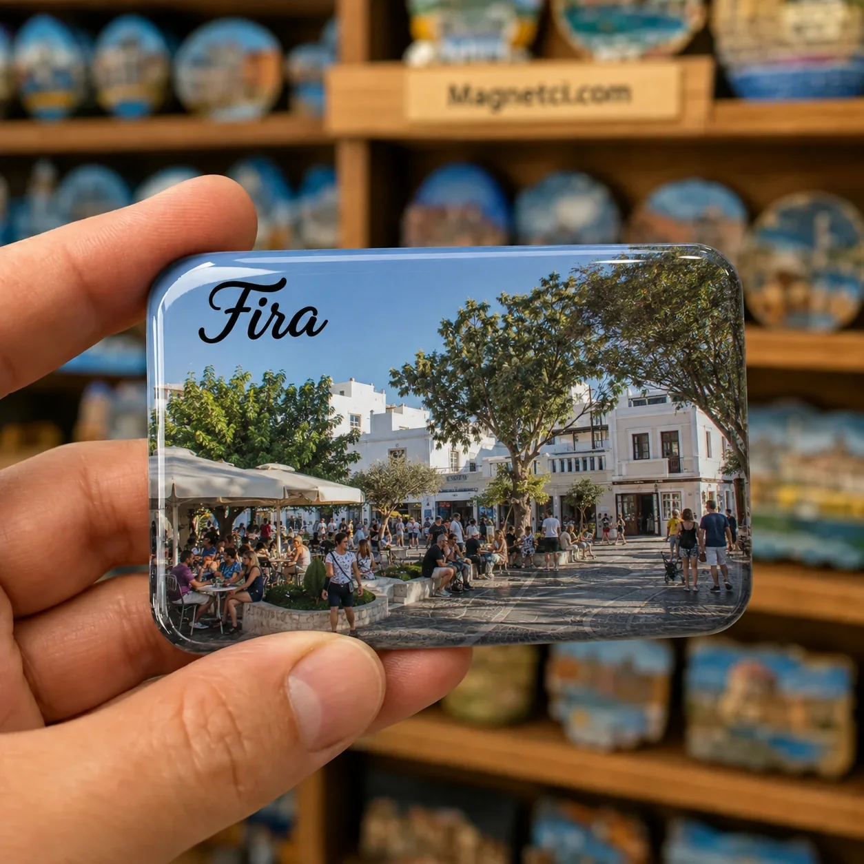 Fira Cadde ve Sokak Görünümü epoksi magnet