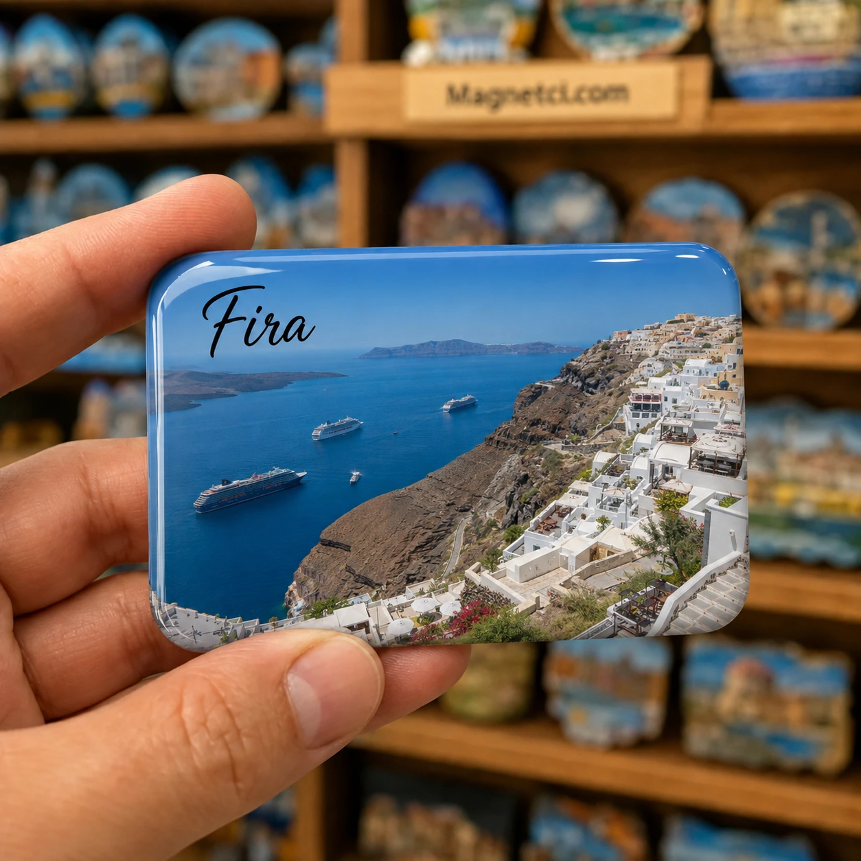 Fira Turistik Merkez Görünümü epoksi magnet