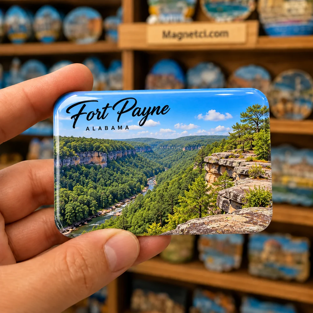 Little River Canyon Panoraması epoksi souvenir magnet USA-ALB-LIT-01