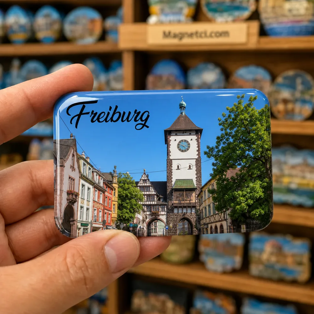 Freiburg im Breisgau Martinstor Tarihî Kent Kapısı Epoksi Magnet FRE-03
