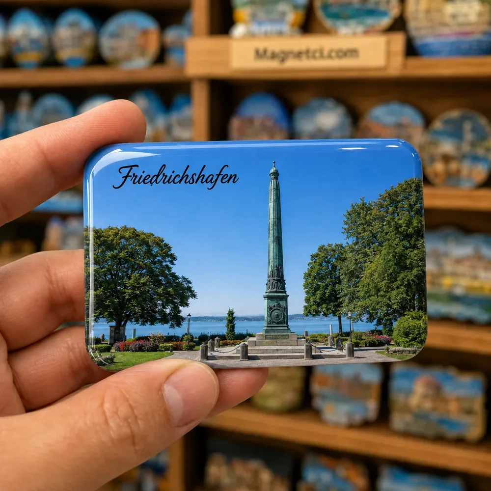 Friedrichshafen Zeppelin-Denkmal ve Stadtgarten Epoksi Magnet FRI-10
