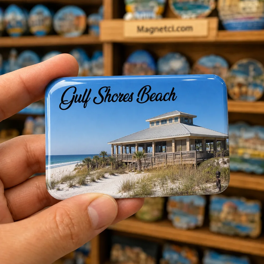Gulf Shores Beach Gulf State Park Beach Pavilion Epoksi Magnet GUL-03