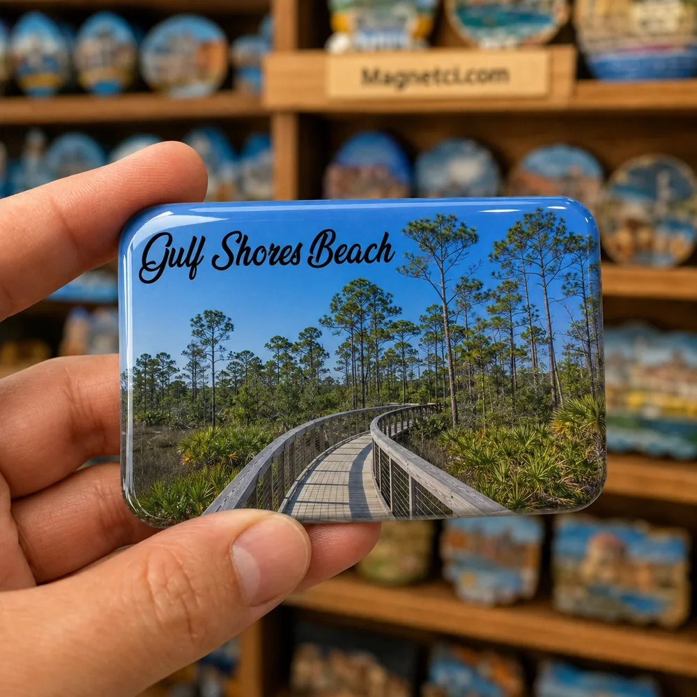 Gulf Shores Beach Hugh S. Branyon Backcountry Trail Epoksi Magnet GUL-05