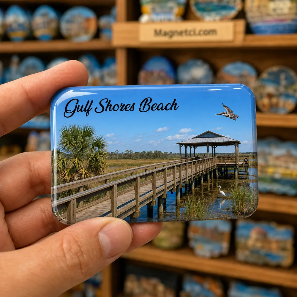 Gulf Shores Beach Wade Ward Nature Park Epoksi Magnet GUL-06