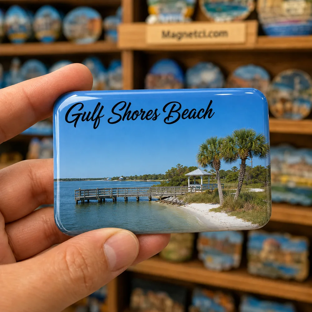 Gulf Shores Beach Lagoon Pass Park Epoksi Magnet GUL-07