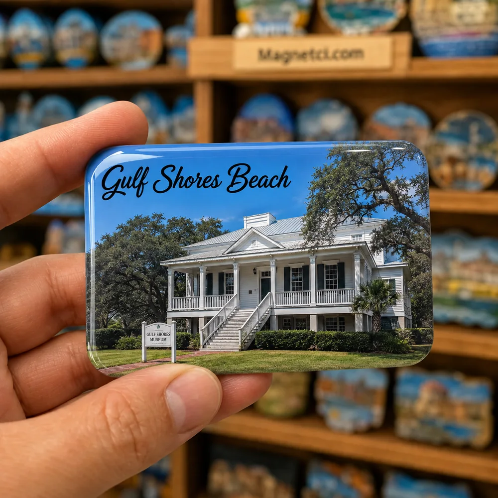 Gulf Shores Beach Gulf Shores Museum Epoksi Magnet GUL-08