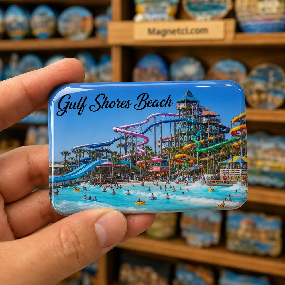 Gulf Shores Beach Waterville USA Epoksi Magnet GUL-10
