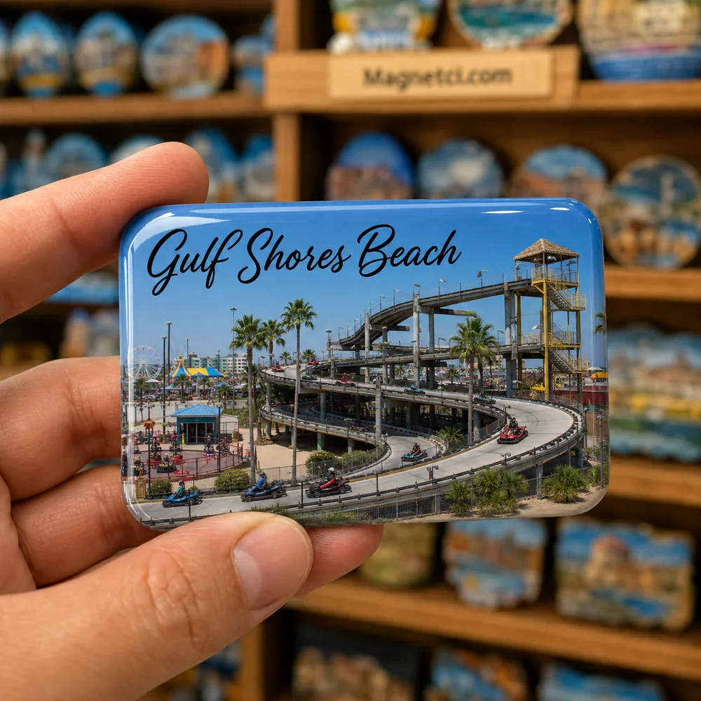 Gulf Shores Beach The Track Family Fun Park Epoksi Magnet GUL-11