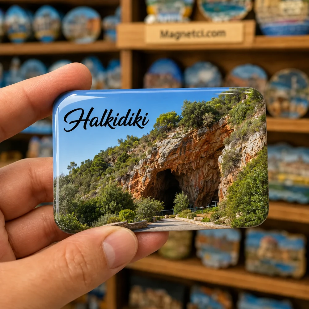 Kassandra Peninsula Yerel Simgeler Koleksiyonu epoksi magnet HKP-06