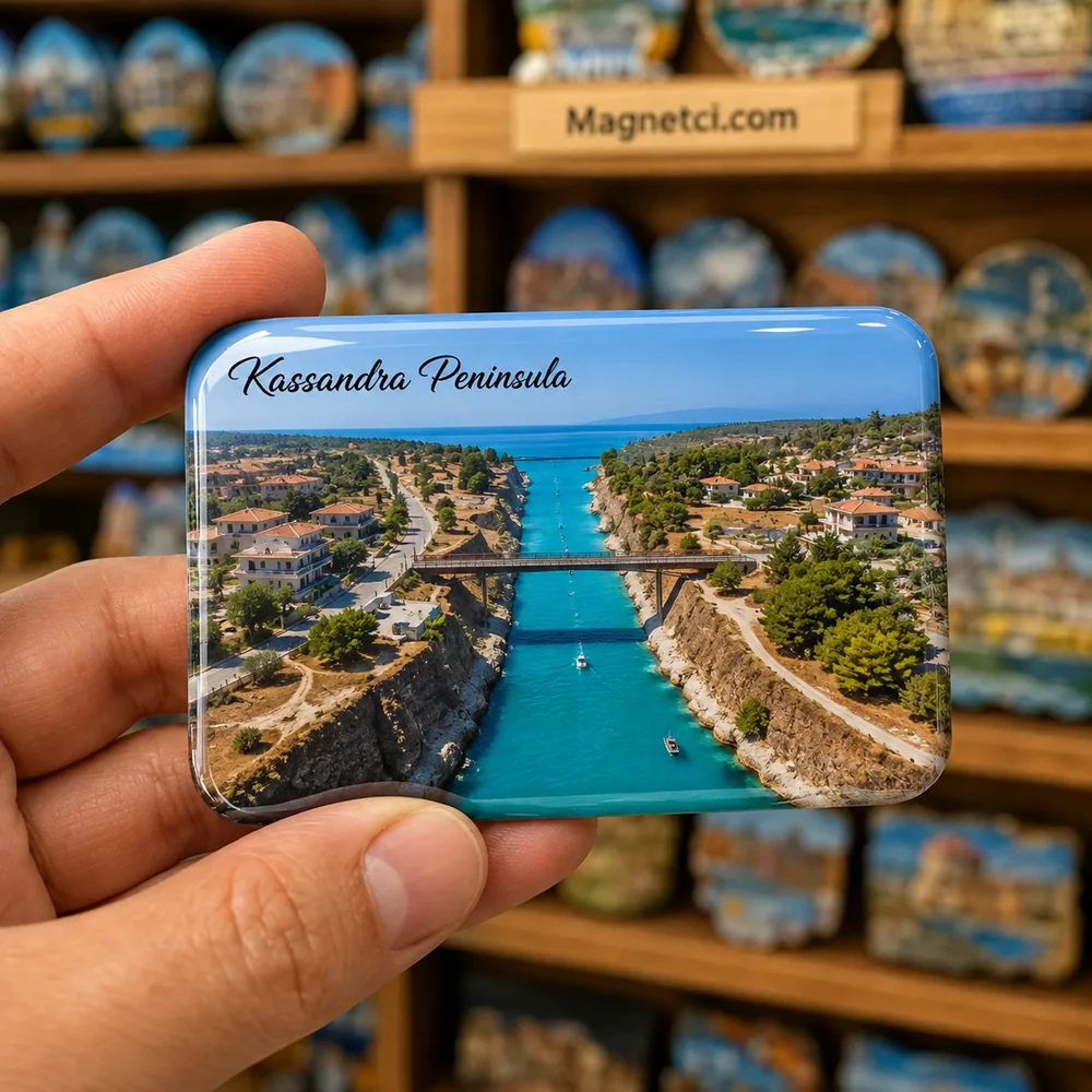 Kassandra Peninsula Gün Batımı Panoraması epoksi magnet HKP-07