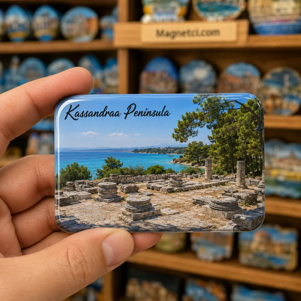 Kassandra Peninsula Turistik Merkez Görünümü epoksi magnet HKP-10