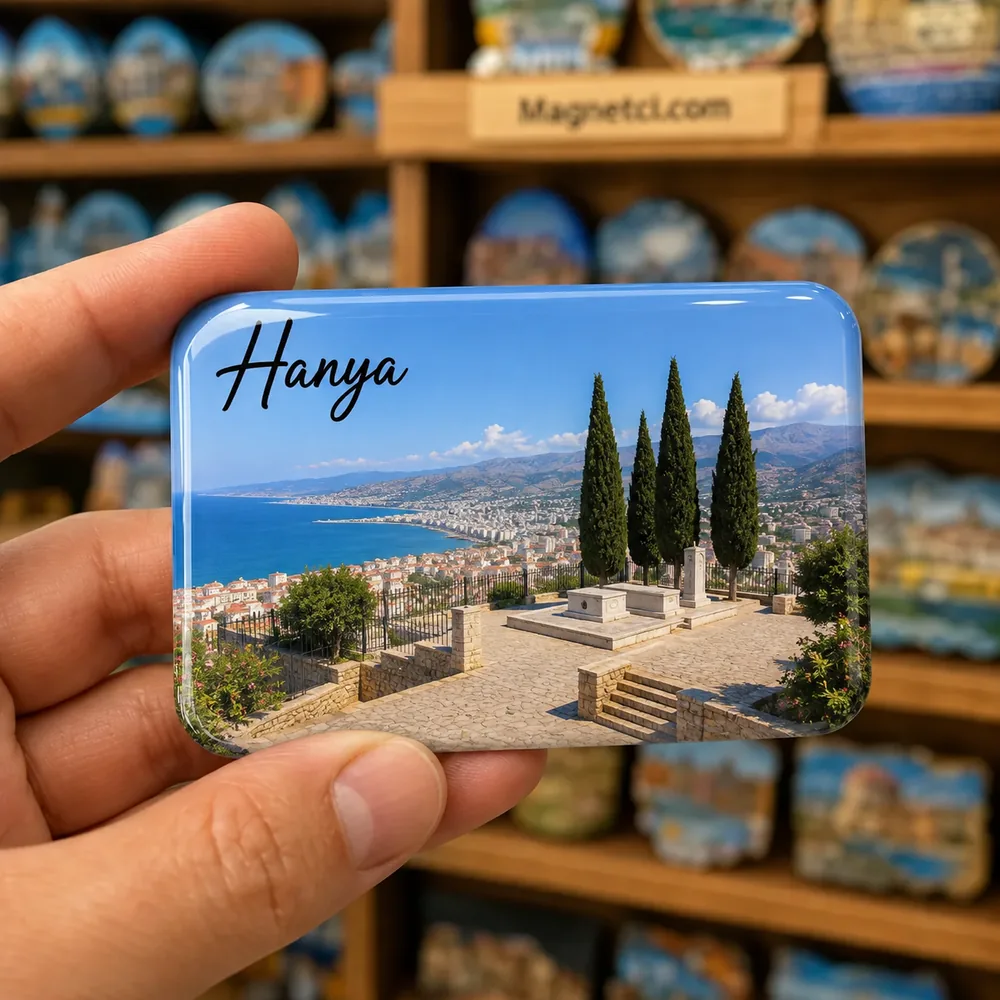 Hanya turistik nokta temalı parlak epoksi souvenir magnet