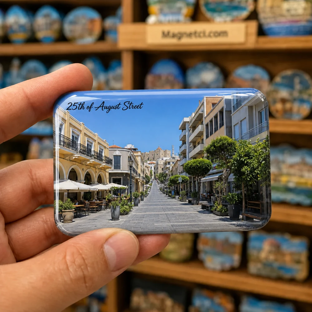 25th of August Street Tarihi Merkez Panoraması epoksi magnet HAU-01